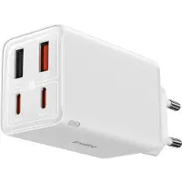 Baseus Chargeur GaN6 Pro Dual 65W Fast-Charge + Câble USB-C 100W 1M Blanc