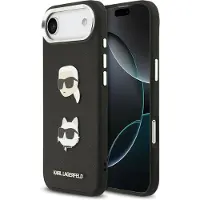 Karl Lagerfeld Grained Karl & Choupette Heads Pins & Logo Iphone Air Phone Case Noir