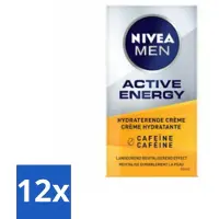 Nivea Crème pour le visage MEN Active Energy avec caféine 50 ml - Pack avantage - 12 pièces