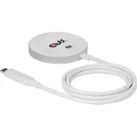 Club 3D CAC-3026 Qi2 Chargeur sans fil 25 W Blanc, compatible Qi 2.2 et MagSafe, pour intérieur, USB, recharge sans fil, 1 m, blanc