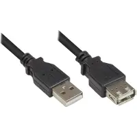 Alcasa Good Connections 2511-OF3S Good Connections USB2.0 Verlängerung A-St.-A-Bu. schw. 3m