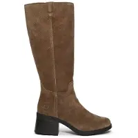 Timberland pour femme. TB0A43M8EIV1 Bottes hautes Bellevaux en cuir marron (37.5 W), Plat, Fermeture éclair, Casuel