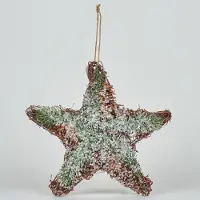 Bizzotto Décorations de noël PENDAGLIO RATTAN STELLA GHIACCIATO L - Multicolore - Unique