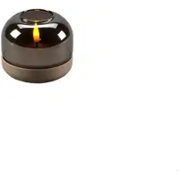 Konstsmide 1835-970 Bougie LED, verre fumé, socle beige, minuterie 6h, 1 diode blanc chaud, fonctionne sur piles, intérieur, pile : AA (non incluse)