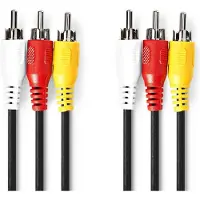 Nedis Câble vidéo composite 3x RCA Mâle 3x RCA Mâle Nickelé 480p - Nedi