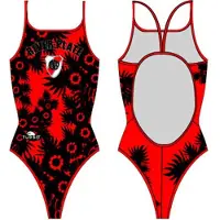 Turbo River Plate Flowers Swimsuit Rouge,Noir S Femme