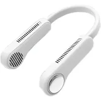 Generique Ventilateur de cou sans pales, chargement USB, 3 vitesses, Mode vent naturel, Angle réglable, pour paresseux, mains libres