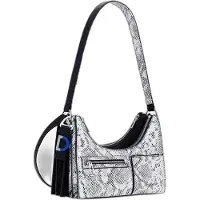 Desigual Sac bandoulière 'Delta Vega' gris / gris argenté / noir / blanc