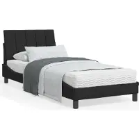 vidaXL Lit avec matelas "Hanko" noir 90x200 cm velours