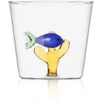 Ichendorf - Gobelet Poisson Bleu/Algue Ambre - Jardin Marin - Design Alessandra Baldereschi