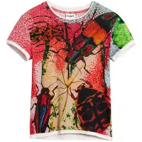Desigual T-shirt safran / citron vert / rouge carmin / noir