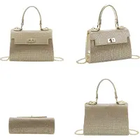 Avizar , sac de soirée pour femme avec maille brillante et chaîne, or