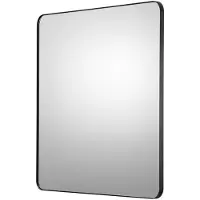 Vevor Miroir mural Miroir de maquillage Miroir de salle de bain 915 x 915 x 25 mm Cadre noir en alliage d'aluminium Miroir avec support en forme de Z