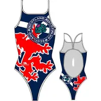 Turbo Scotland Thin Strap Swimsuit Bleu 9-10 Years Fille