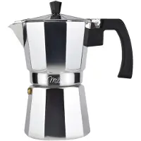 MILU Cafetière espresso Set 3 tasses, aluminium, Cafetière moka, Argent