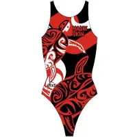 Turbo Maori Skin Tattoo Swimsuit Rouge 5XL Femme