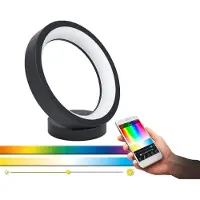Eglo Lampe de table Crosslink MARGHERA-C noir L:27cm H:26.5cm dimmable 2700-6500K avec fonction Connect