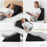 vidaXL Coussin en coin Autre Noir