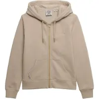 Superdry pour femme. W2012672A Sweat à capuche zippé Essential Logo beige (S), Casuel, Coton