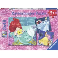 Ravensburger 3 x 49 pièces Kinder Puzzle Disney Prinzessinnen Abenteuer 09350