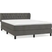 Syfax Sommier à lattes de lit et matelas Gris foncé 140x190cm Velours