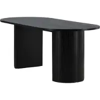 Furnlux Classic FURNLUX Table à manger Bianca Black 90cm / Hauptfarbe : Schwarz / Abmessungen : 90 x 200 x 75 cm