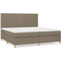 vidaXL Lit boxspring avec matelas Taupe 200x200 cm Tissu