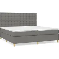 Syfax Sommier à lattes de lit avec matelas Gris foncé 200x200cm Tissu