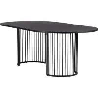 Furnlux Classic FURNLUX Table à manger Hamneskar Noir 110cm / Hauptfarbe : Schwarz / Abmessungen : 110 x 220 x 75 cm