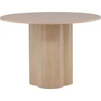 Furnlux Classic FURNLUX Table à manger Olivia Oak 110cm / Hauptfarbe : Beige / Dimensions : 110 x 110 x 75 cm