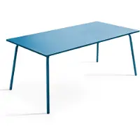 Oviala Ensemble table de jardin et 6 chaises en métal bleu pacific - Palavas