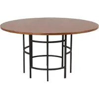 Furnlux Classic FURNLUX Table à manger Copenhagen Walnut Und Black 140cm / Hauptfarbe : Braun / Abmessungen : 140 x 140 x 75 cm