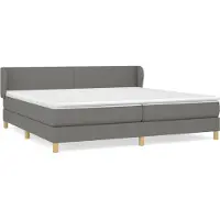 Syfax Sommier à lattes de lit avec matelas Gris foncé 200x200cm Tissu