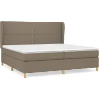 vidaXL Lit boxspring avec matelas Taupe 200x200 cm Tissu