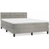 Syfax Sommier à lattes de lit et matelas Gris clair 140x200cm Velours