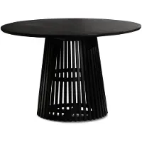 Wohnling Table à manger 120x120x77 cm mango solid black table à manger moderne |