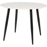 Furnlux Classic FURNLUX Dining Table Plaza White Und Black 100cm / Couleur principale : Blanc / Dimensions : 100 x 100 x 75 cm