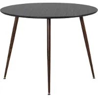 Furnlux Classic FURNLUX Table à manger Plaza Black Und Walnut 100cm / Hauptfarbe : Schwarz / Abmessungen : 100 x 100 x 75 cm