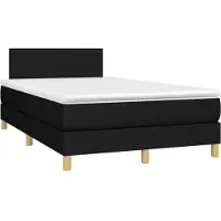 vidaXL Lit boxspring avec matelas noir 120x190 cm Tissu