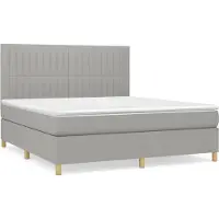 Syfax Sommier à lattes de lit avec matelas Gris clair 160x200cm Tissu