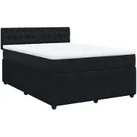 Syfax Sommier à lattes de lit avec matelas Noir 140x190 cm Velours