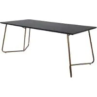 Furnlux Classic FURNLUX Table à manger Petra Black Und Copper 90cm / Hauptfarbe : Schwarz / Abmessungen : 90 x 190 x 75 cm
