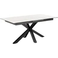 Ebuy24 Heaven table de salle à manger 90x168/210cm avec 1 plateau supplémentaires blanc.