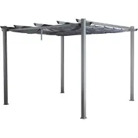 Jet-Line Pavillon Pavillon de jardin 3x4m Luxor anthracite en aluminium protection UV imperméable couverture protection solaire pour terrasse jardin ombre tente de jardin