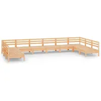 Syfax Salon de jardin 10 pcs Bois de pin massif