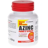 Arkopharma Azinc Vitalité Vitamines C & E, Zinc Adulte 60 gélules