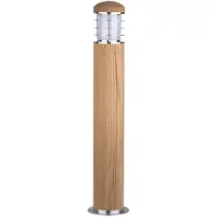Garden Zone Lampadaire d'extérieur en bois de teck / acier inoxydable E27 40 W Poole