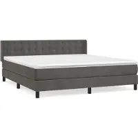 Syfax Sommier à lattes de lit et matelas Gris foncé 180x200cm Velours