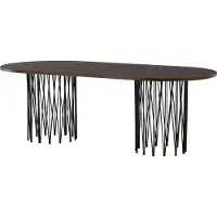 Furnlux Classic FURNLUX Table à manger Stone Walnut Und Black 100cm / Hauptfarbe : Braun / Abmessungen : 100 x 220 x 74 cm