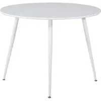 Furnlux Classic FURNLUX Table à manger Plaza White 100cm / Hauptfarbe : Weiß / Abmessungen : 100 x 100 x 75 cm